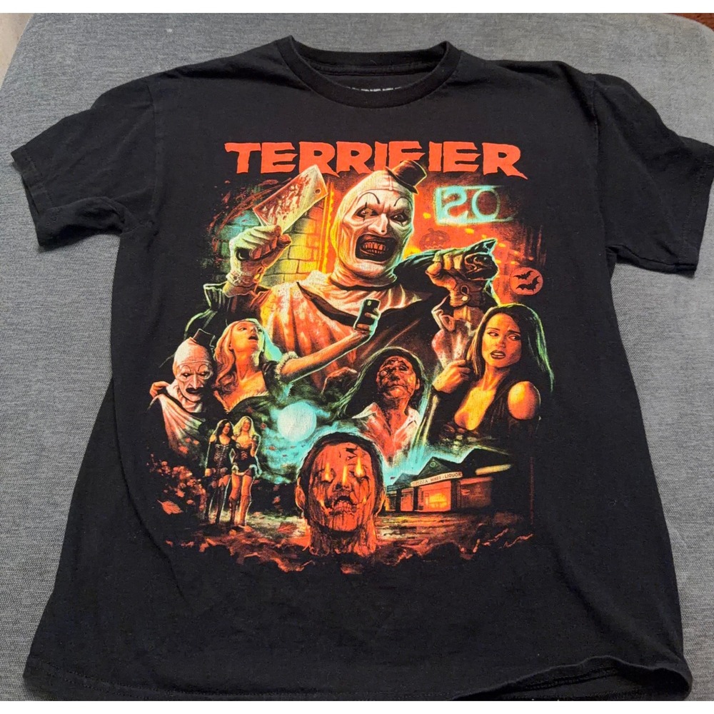 Terror Threads Terrifier Art the Clown Horror Graphic T-Shirt Black Mens Medium‎